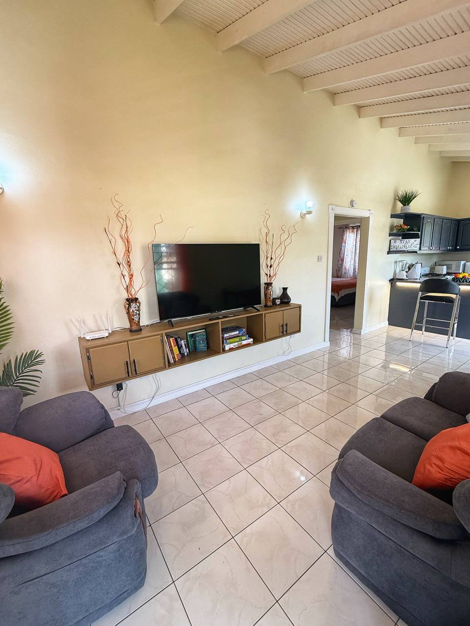 Living room at the Moonlit St. Lucia rental
